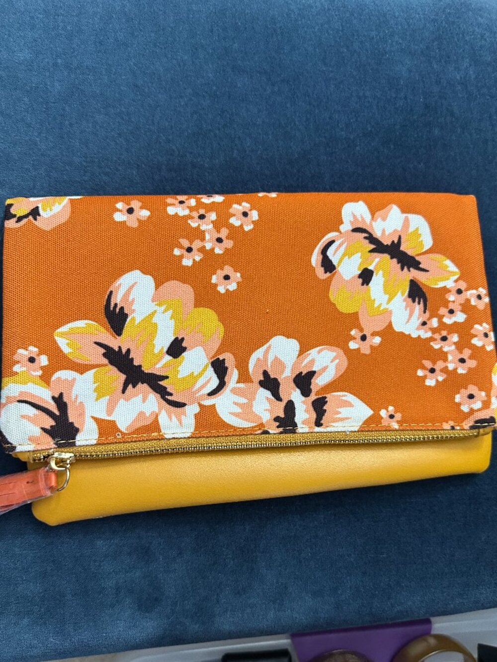 NWOT Rachel Pally Folderover Clutch - Orange Floral